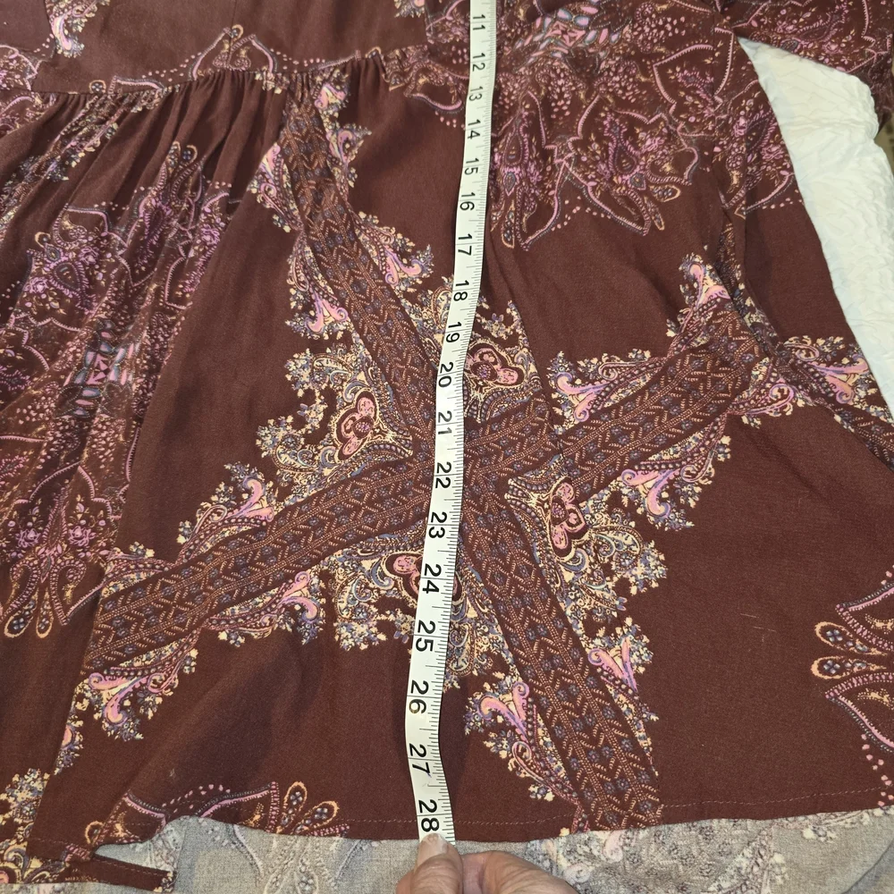 Free People "Girl Talk" Printed Tunic Top Size M - Picture 6 of 6
